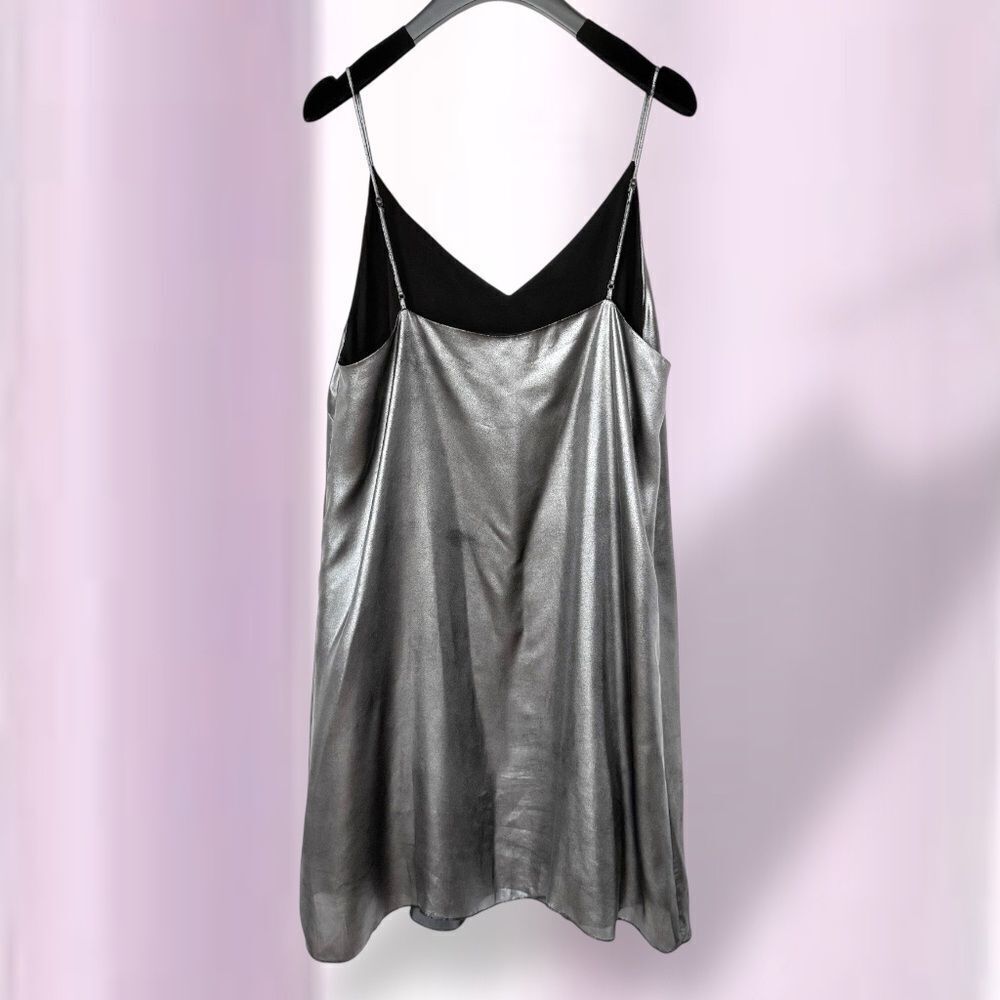 Aritzia Wilfred Only Slip Mini Dress Metallic Silver
Lined• Large •Adjustable - Picture 5 of 17
